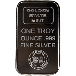 1 OZ SILVER BAR GOLDEN STATE MINT