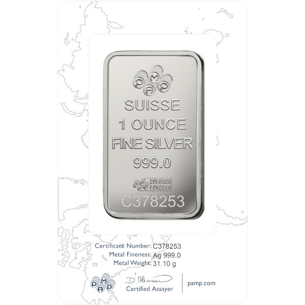 SILVER BARS 1 OZ - 1 OZ SILVER BAR PAMP FORTUNA - 1SBPAF