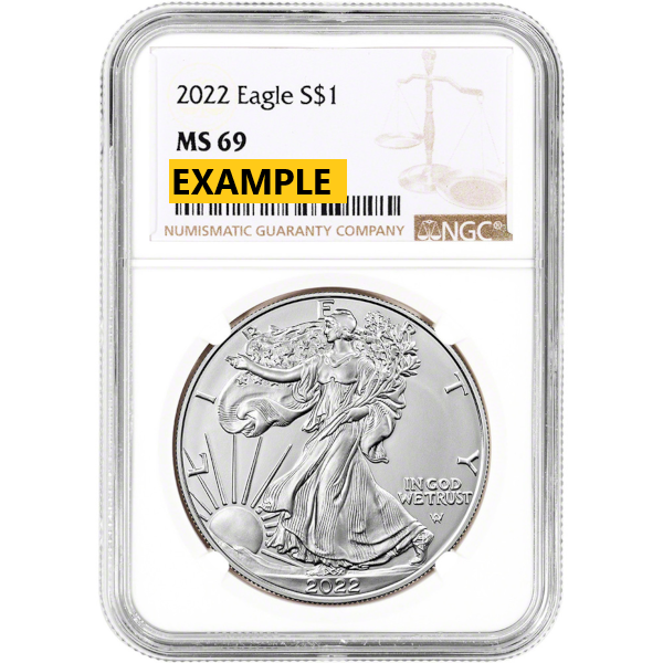 AMERICAN SILVER EAGLE NGC AND PCGS - 2022 1 OZ AMERICAN SILVER EAGLE NGC MS69 - 1SE22N69