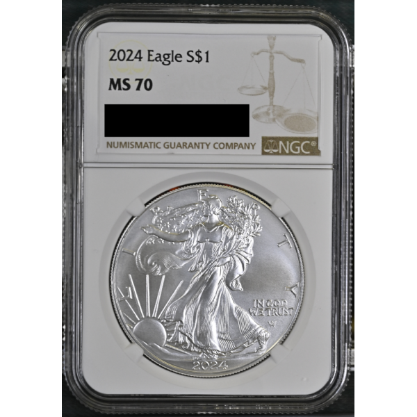 AMERICAN SILVER EAGLE NGC AND PCGS - 2024 1 OZ AMERICAN SILVER EAGLE NGC MS70 - 1SE24N70