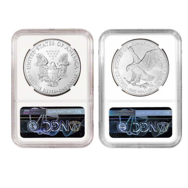 AMERICAN SILVER EAGLE NGC AND PCGS - 1 OZ AMERICAN SILVER EAGLE NGC MS69 - 1SEN69