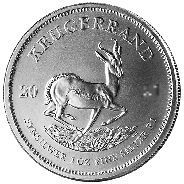 WORLD SILVER - 1 OZ SOUTH AFRICAN SILVER KRUGERRAND - 1SKR
