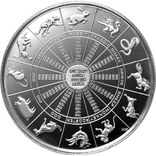 1 OZ SILVER ROUND YEAR OF THE RABBIT
