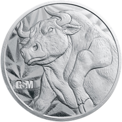 1 oz Silver Round Bull And Bear Golden State Mint