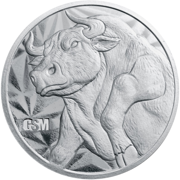 SILVER ROUNDS 1 OZ - 1 OZ SILVER ROUND BULL AND BEAR GOLDEN STATE MINT - 1SRDBBGSM