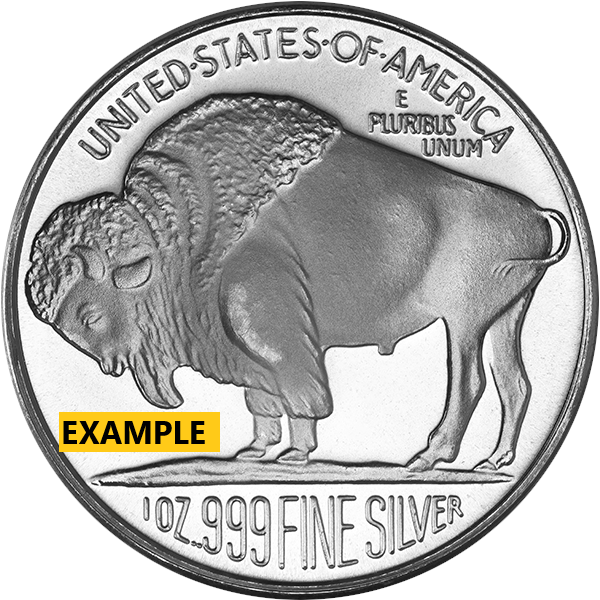 SILVER ROUNDS 1 OZ - 1 OZ SILVER ROUND BUFFALO - 1SRDBUFF