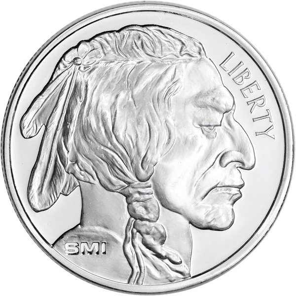 SILVER ROUNDS 1 OZ - 1 OZ SILVER ROUND BUFFALO SUNSHINE MINT - 1SRDBUSS
