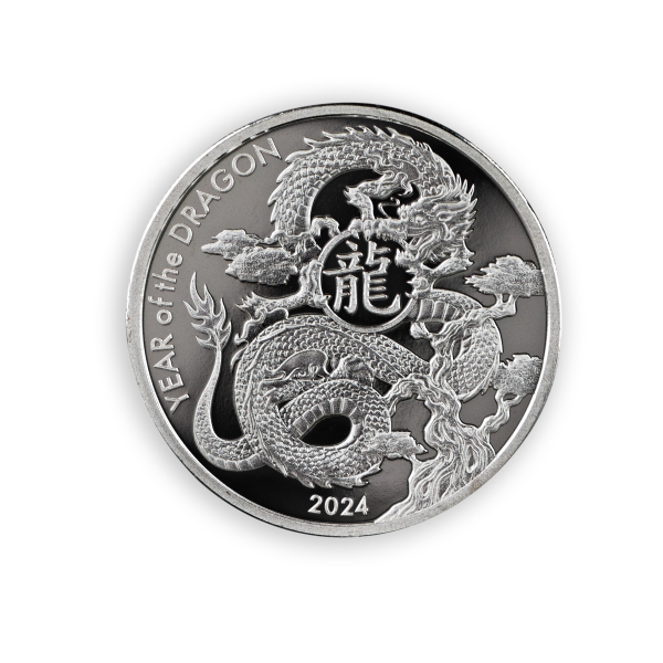 SILVER ROUNDS 1 OZ - 1 OZ SILVER ROUND LUNAR DRAGON ASAHI MINT - 1SRDDRAS