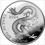 1 OZ SILVER ROUND YEAR OF THE DRAGON HIGHLAND MINT