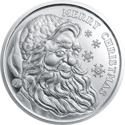 1 oz Silver Round Christmas Santa Golden State Mint