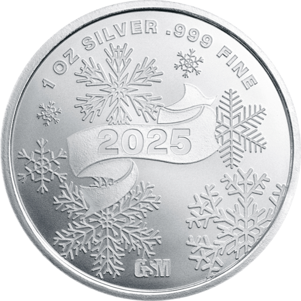 SILVER ROUNDS 1 OZ - 1 OZ SILVER ROUND CHRISTMAS SANTA GOLDEN STATE MINT - 1SRDSAGSM