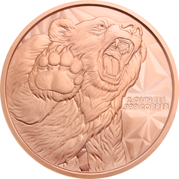 2 oz Copper Round Bull And Bear Golden State Mint, back
