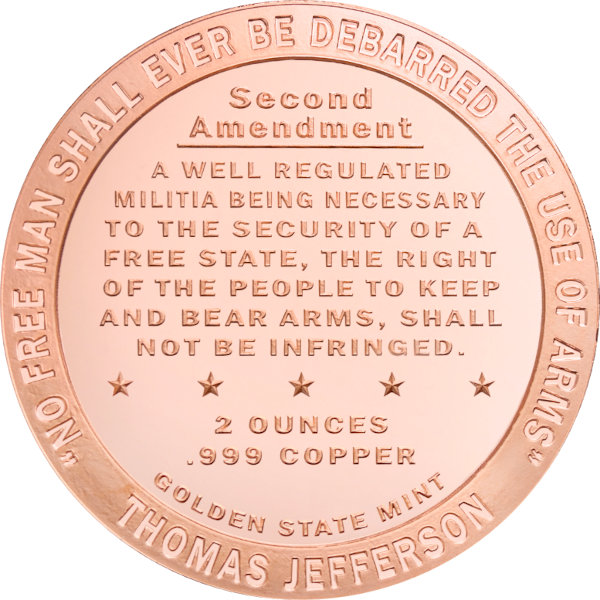 COPPER - 2 OZ COPPER ROUND SECOND AMENDMENT - 2CRDSE