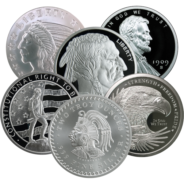 SILVER ROUNDS 2 OZ - 2 OZ SILVER ROUND GENERIC BRANDS - 2SRD