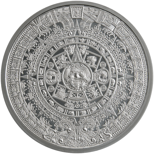 SILVER ROUNDS 2 OZ - 2 OZ SILVER ROUND AZTEC CALENDAR - 2SRDAZ