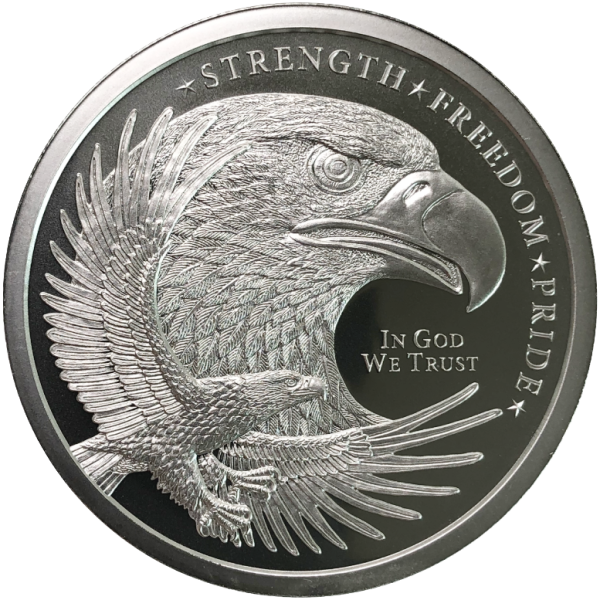 SILVER ROUNDS 2 OZ - 2 OZ SILVER ROUND EAGLE GOLDEN STATE MINT - 2SRDEAGSM