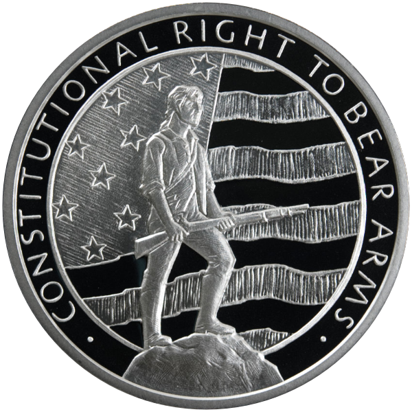 SILVER ROUNDS 2 OZ - 2 OZ SILVER ROUND SECOND AMENDMENT GOLDEN STATE MINT - 2SRDSEGSM