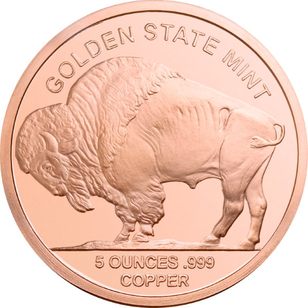 5 OZ COPPER ROUND BUFFALO