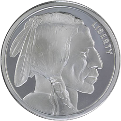 5 oz Silver Round Buffalo Design Golden State Mint
