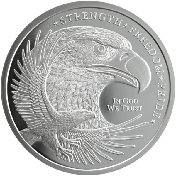 SILVER ROUNDS 5 OZ - 5 OZ SILVER ROUND EAGLE GOLDEN STATE MINT - 5SRDEAGSM