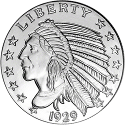 Golden State Mint Incuse Indian 5 oz .999 Silver Round
