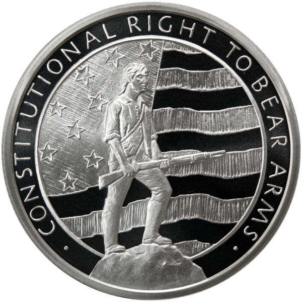 SILVER ROUNDS 5 OZ - 5 OZ SILVER ROUND SECOND AMENDMENT GOLDEN STATE MINT - 5SRDSEGSM