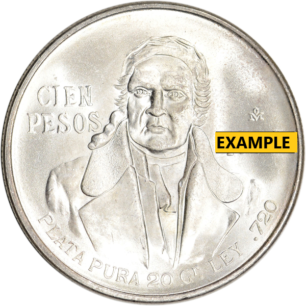 MEXICAN SILVER - 1977-1979 MEXICAN 100 PESO SILVER - S100PES