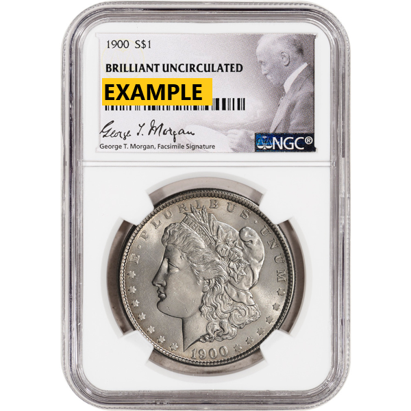 1921 MORGAN SILVER DOLLAR NGC BU G.T. MORGAN LABEL
