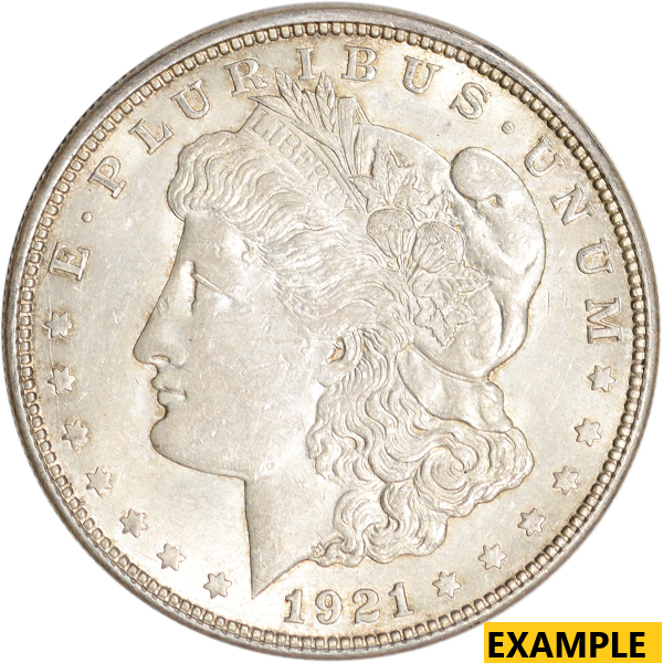 SILVER DOLLARS - 1921 $1 SILVER MORGAN D AU - SDMO1921DAU