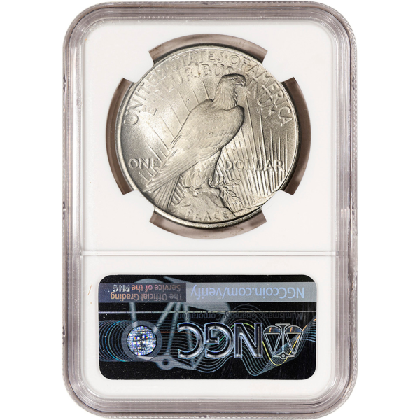 SILVER DOLLARS - 1925 US SILVER PEACE DOLLAR NGC BU FLAG LABEL - SDPE1925NBUFL