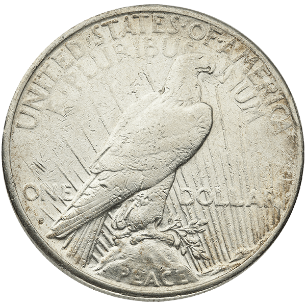 AMERICAN SILVER PEACE DOLLAR CLEANED OR EXCESSIVE WEAR