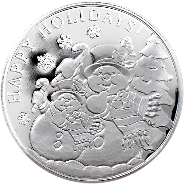 SILVER ROUNDS 1 OZ - 1 OZ SILVER CHRISTMAS ROUND SNOWMAN - 1SRDCRSN