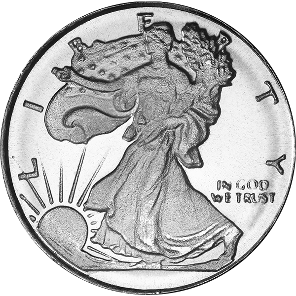SILVER ROUNDS FRACTIONAL - 1/10 OZ SILVER ROUND WALKING LIBERTY - .1SRDWL